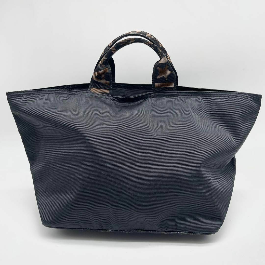 美品✨】FENDI フェンディ ハンドバッグ ロゴライン ナイロン ブラック-