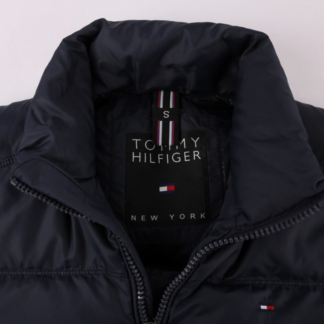 トミーヒルフィガー ダウンジャケット ダウンコート ミドル丈 ロゴ 無地 アウター メンズ Sサイズ ネイビー TOMMY HILFIGER