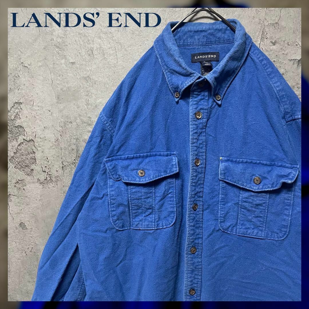 LANDS’END(ランズエンド)の【LANDS'END】Lsize シャモアクロスシャツ カジュアル US古着 メンズのトップス(シャツ)の商品写真