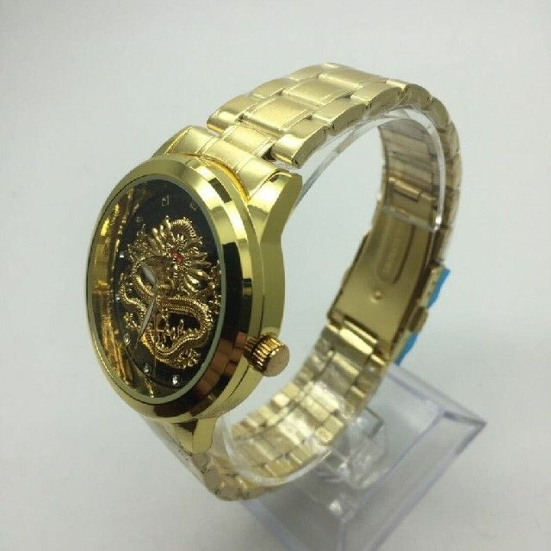 新品 ドラゴン スタイル メンズ ラグジュアリー腕時計 ゴールド レディースのファッション小物(キーホルダー)の商品写真