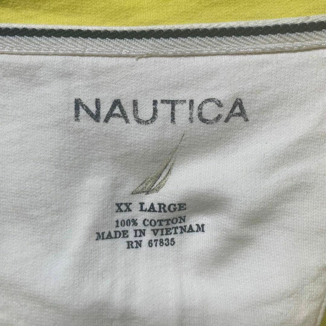 NAUTICA(ノーティカ)の【NAUTICA】2XL ハーフジップ トレーナー 長袖 イエロー無地 US古着 メンズのトップス(スウェット)の商品写真