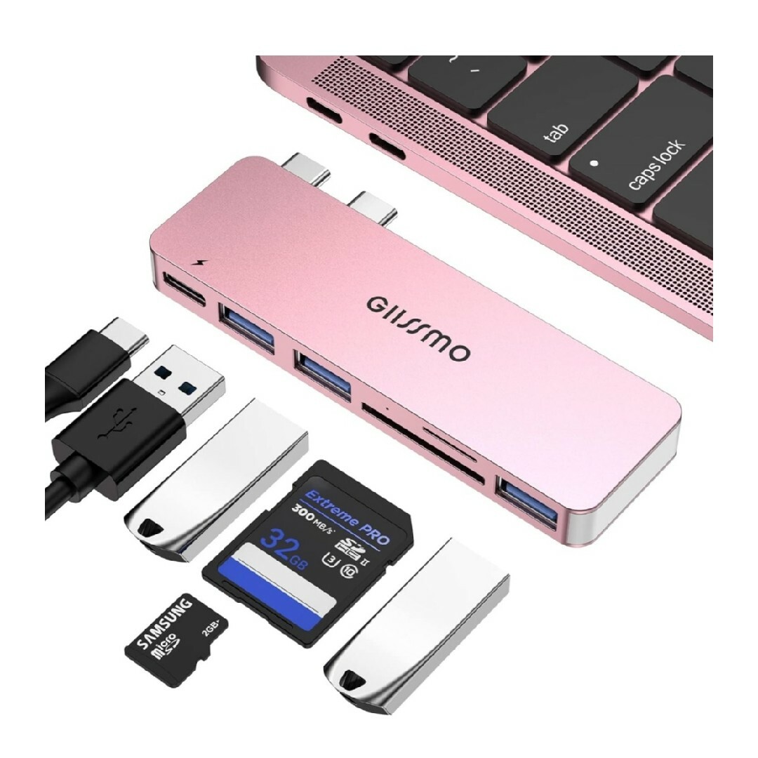 Macbook Air ハブ USB Type C ハブ 6-IN-2の通販 by 雪's shop｜ラクマ
