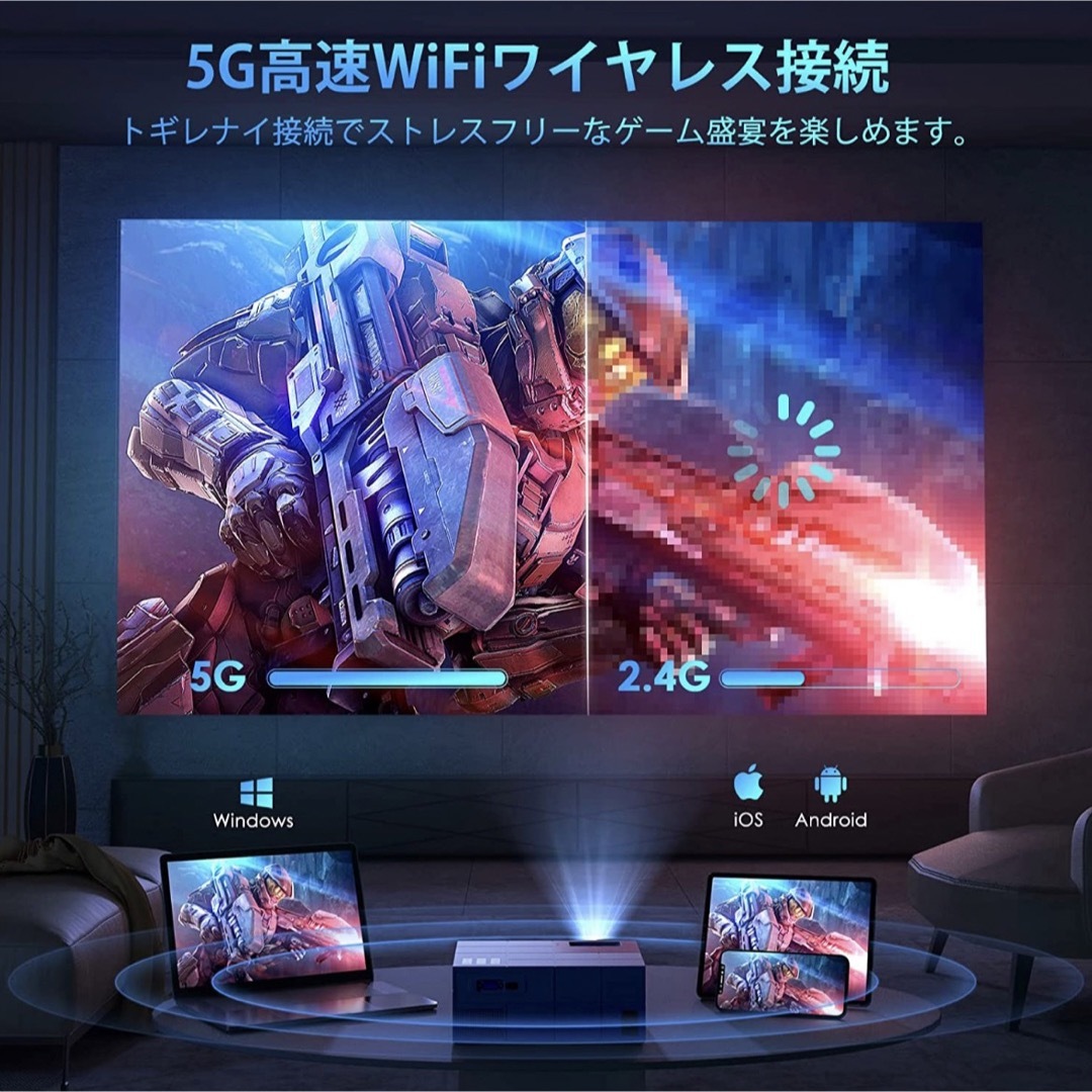 YOWHICK 5GWiFi プロジェクター 20000LM 4K 1080Pの通販 by m's shop