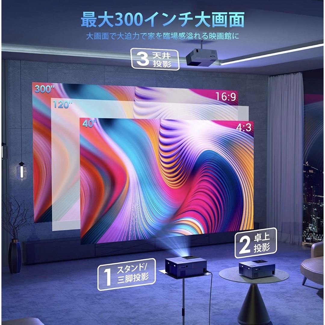 YOWHICK 5GWiFi プロジェクター 20000LM 4K 1080Pの通販 by m's shop