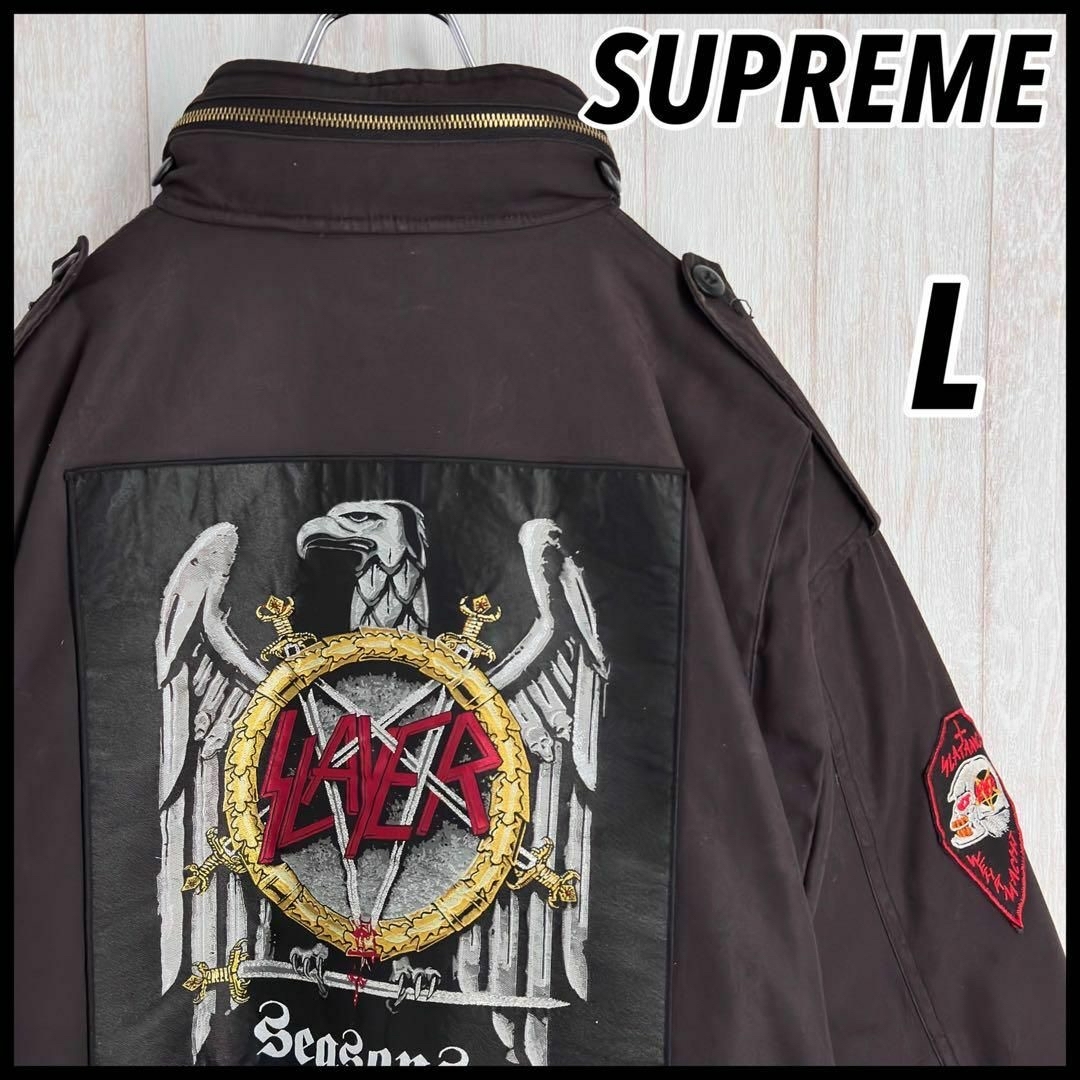 Supreme(シュプリーム)の【レアモデル】シュプリーム スレイヤー　コラボ　バックデカロゴ　M65ジャケット メンズのジャケット/アウター(ミリタリージャケット)の商品写真