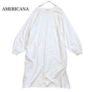 アメリカーナ(AMERICANA)のアメリカーナ 大人カジュアル 白 ワイドシルエット ワンピース コットン100%(ロングワンピース/マキシワンピース)