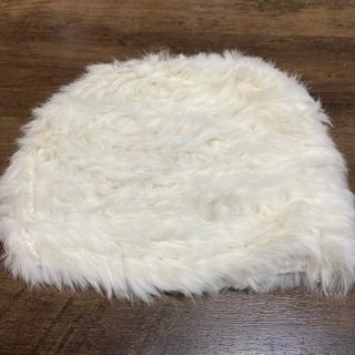 ファー 帽子 ホワイト(ハンチング/ベレー帽)