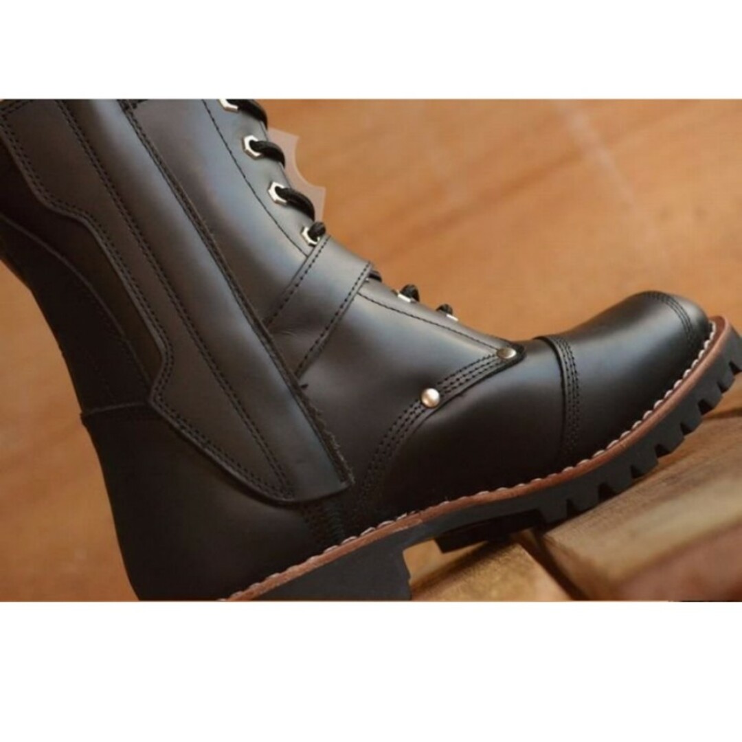 AVIREX(アヴィレックス)のラスト１【新品】3.8万円 AVIREX本革履き易いサイドジップミリタリーブーツ メンズの靴/シューズ(ブーツ)の商品写真