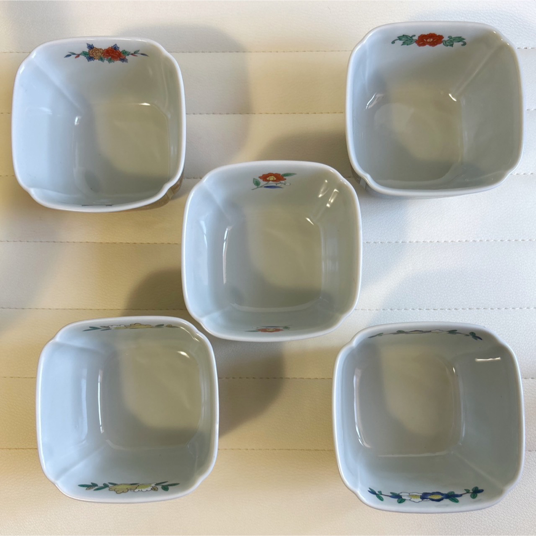 有田焼 吾山窯 絵変わり 小鉢 5枚セット 黄地花鳥 色絵 古伊万里 有田焼 吾山窯 絵変わり 小鉢 5枚セット 黄地花鳥 色絵 古伊万里