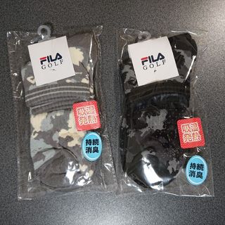 フィラ(FILA)の【FILA GOLF 】メンズ 秋冬用 迷彩 ロゴ 靴下 ２足セット♪(スポーツ選手)