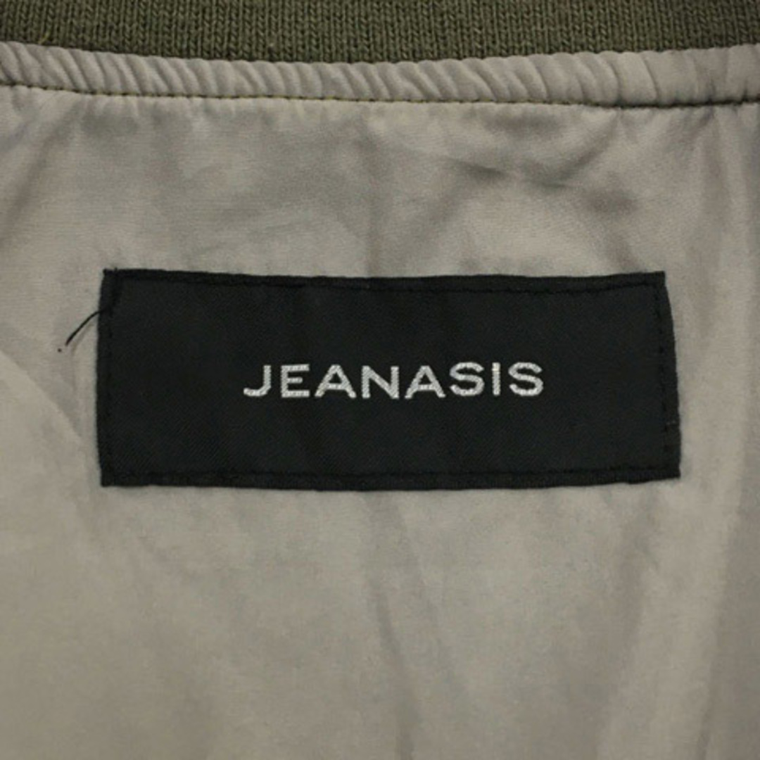 JEANASIS(ジーナシス)のジーナシス ジャケット ブルゾン MA-1 リブ 無地 ナイロン 長袖 F 緑 レディースのジャケット/アウター(ブルゾン)の商品写真