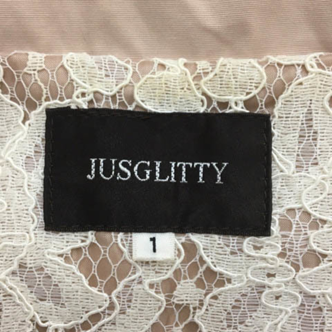 JUSGLITTY(ジャスグリッティー)のジャスグリッティー コート トレンチ ダブル 無地 レース 長袖 1 ピンク レディースのジャケット/アウター(トレンチコート)の商品写真