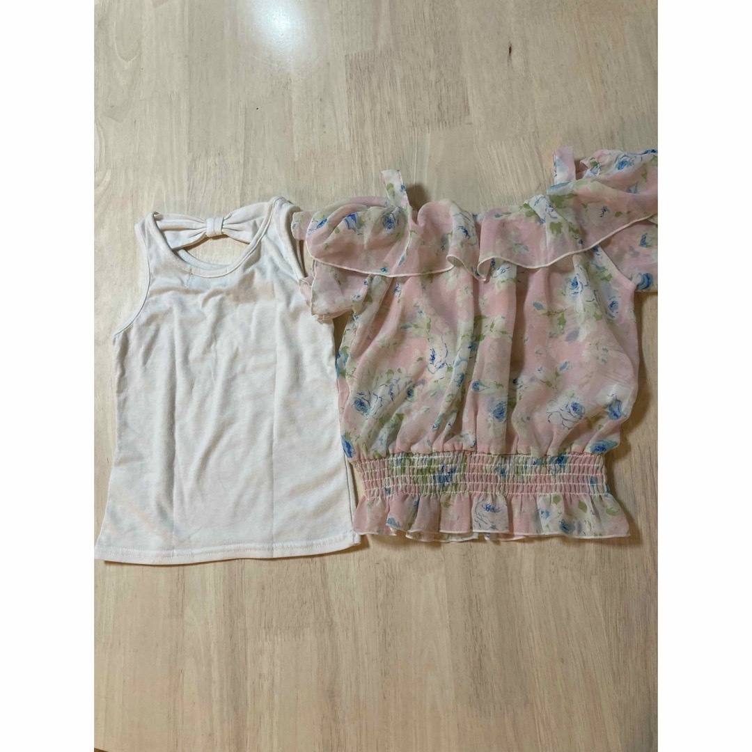 タンクトップ&オフショルダー　トップス　120 キッズ/ベビー/マタニティのキッズ服女の子用(90cm~)(Tシャツ/カットソー)の商品写真