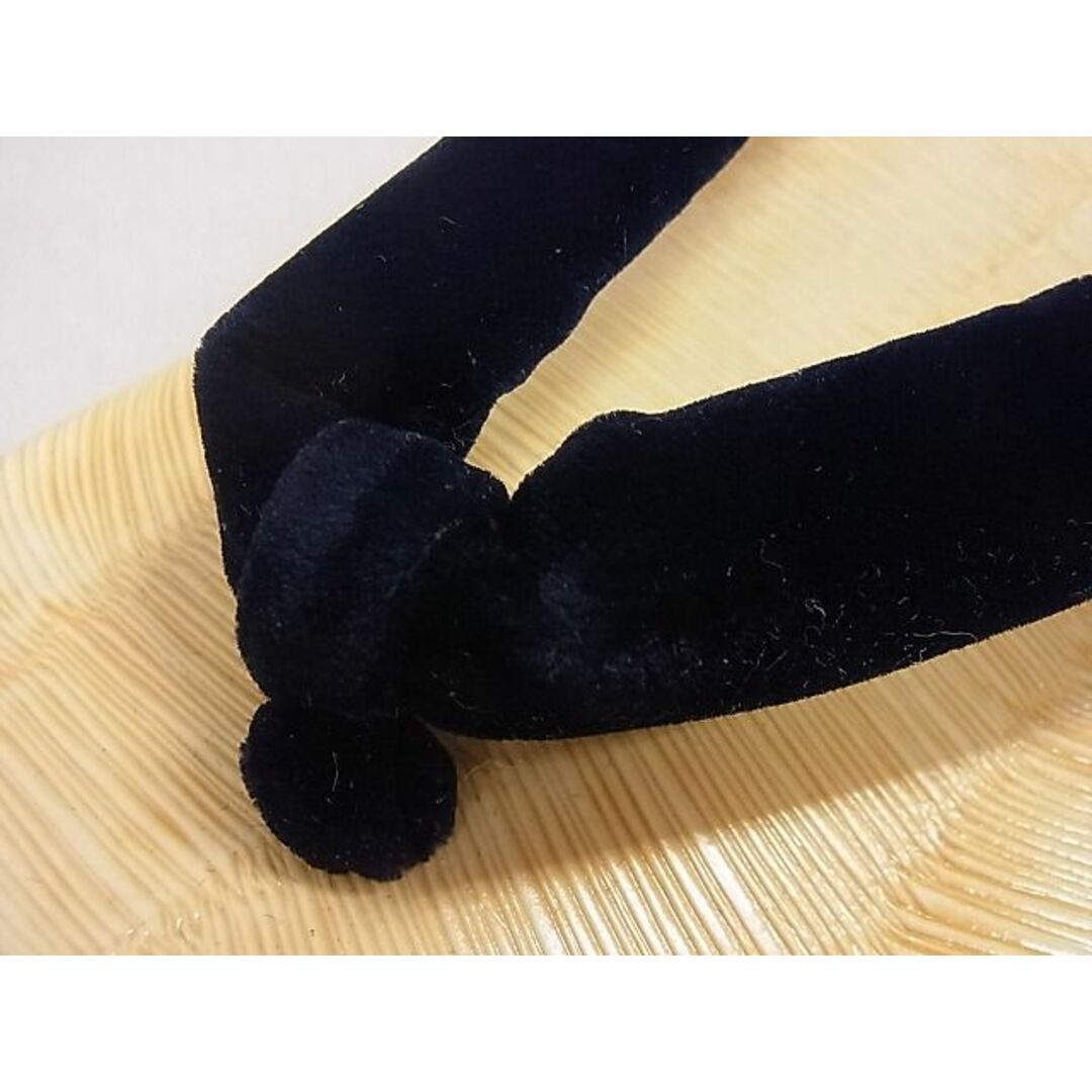 平和屋2□男性 和装小物 雪駄 本牛皮 鼻緒:ネイビー 畳風 逸品 未使用