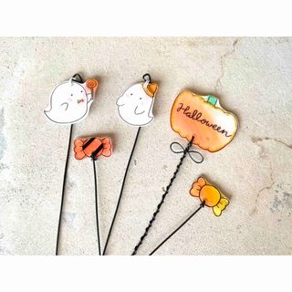 Halloweenガーデンピック♡︎プラ板×ワイヤーアート　ハンドメイド(その他)