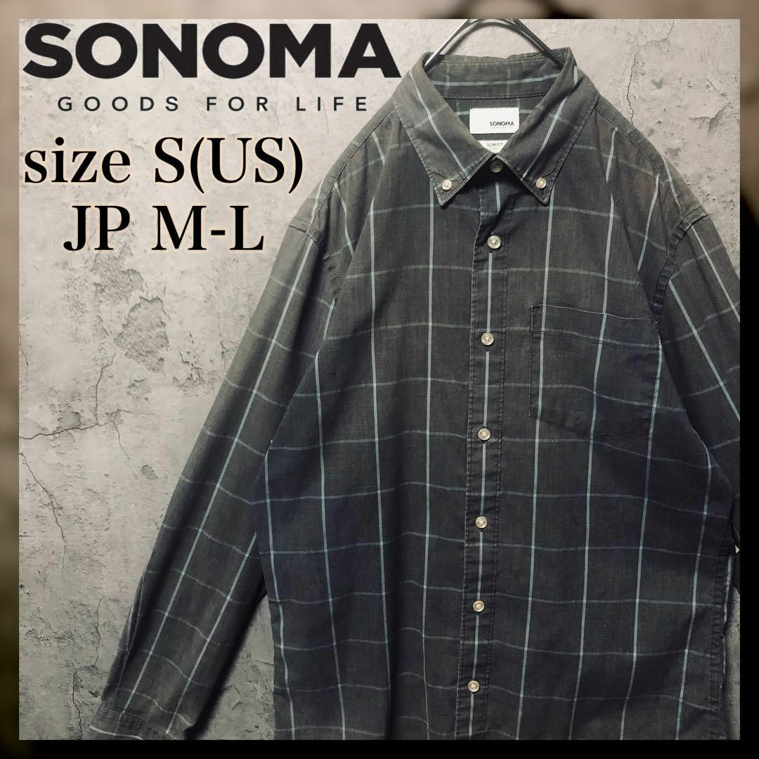 sonoma(ソノマ)の【SONOMA】M-L デザインBDシャツ チェック柄 90's US古着 メンズのトップス(シャツ)の商品写真