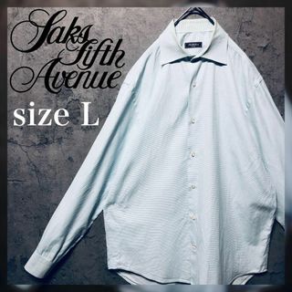 【saks fifth avenue 】L ドレスシャツ ドット柄 US古着(シャツ)