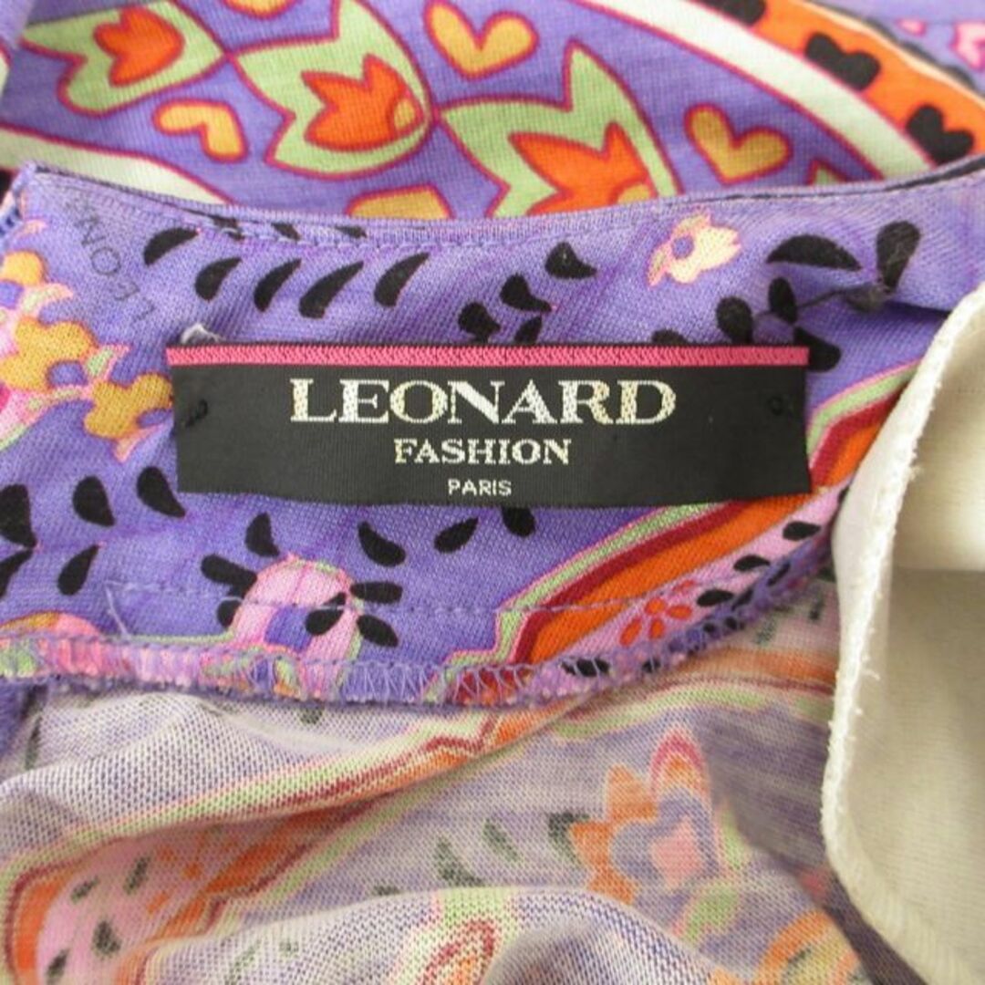 LEONARD】長袖カットソー LL カンカン素材 ペイズリー ブラウス 総柄-