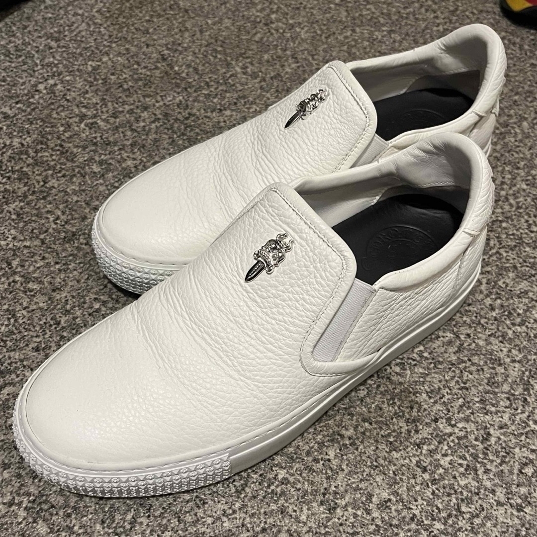 Chrome Hearts(クロムハーツ)の【専用】クロムハーツ　CH SLIP ON CH スリッポン レザー ホワイト レディースの靴/シューズ(スニーカー)の商品写真