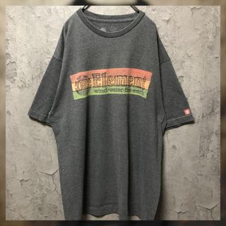 エレメント(ELEMENT)の【ELEMENT】Lsize ロゴプリントTシャツ グレー US古着 ゆるだぼ(Tシャツ/カットソー(半袖/袖なし))