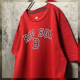 マジェスティック(Majestic)の【Majestic】Lsize チームプリントTシャツ US古着 REDSOX(Tシャツ/カットソー(半袖/袖なし))