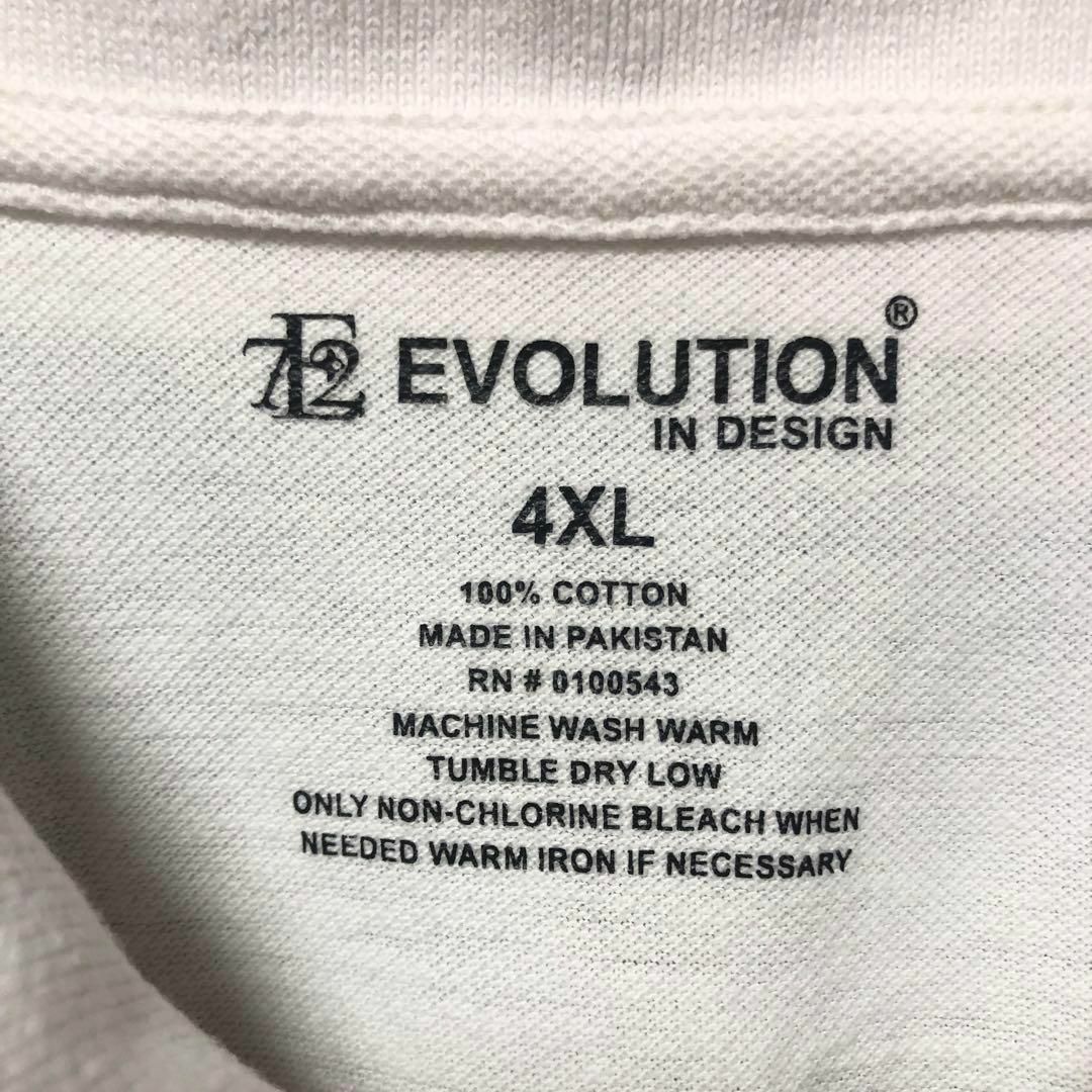 EVOLUTION(エボリューション)の【EVOLUTION】4XLsize ポロシャツ ビッグシルエット US古着 白 メンズのトップス(ポロシャツ)の商品写真