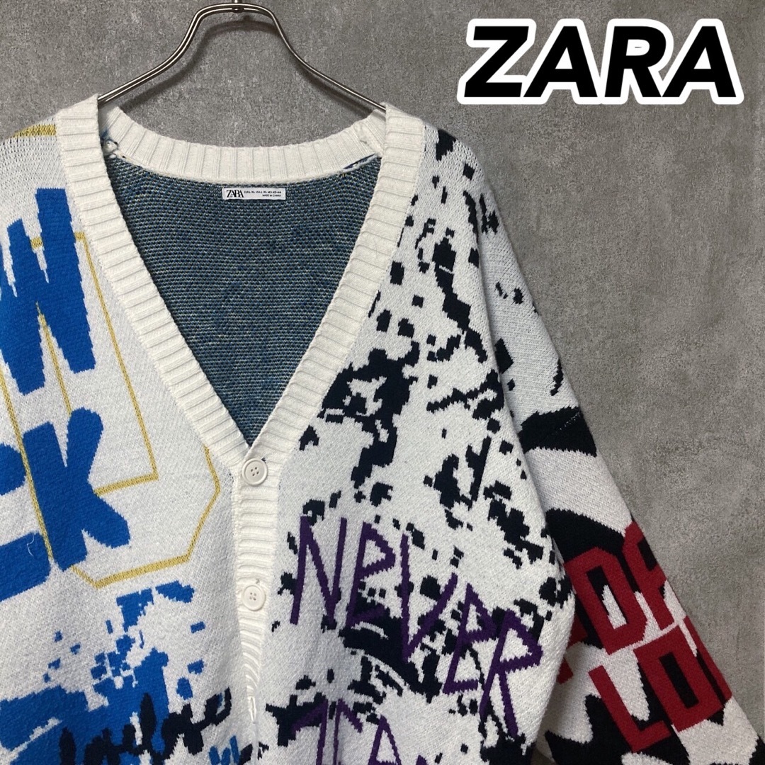 ZARA - 【人気デザイン】ZARA ザラ レーヨン ペイント カーディガン ...