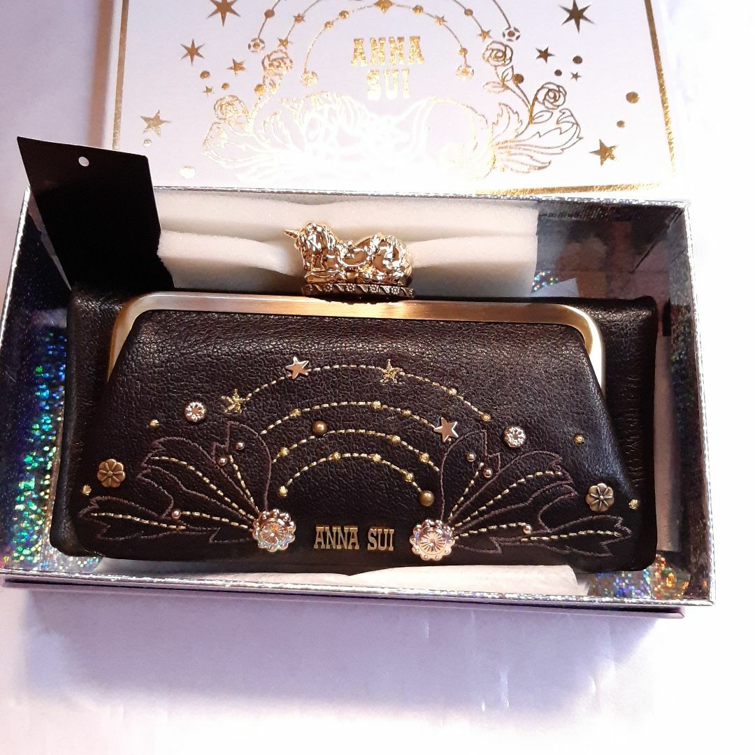 ANNA SUI - アナスイ ガマ口 長財布 ANNA SUI ファンタジア ブラック