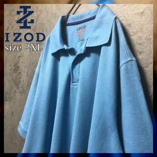 【IZOD】2XLsize ポロシャツ ブルー シンプル US古着 インポート(ポロシャツ)