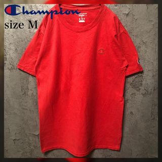 チャンピオン(Champion)の【Champion】Msize Tシャツ レッド US古着 無地 チャンピオン(Tシャツ/カットソー(半袖/袖なし))