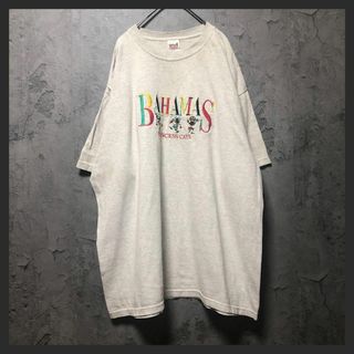 アンビル(Anvil)の【anvil】XLsize リゾートプリント Tシャツ バハマ グレー 古着(Tシャツ/カットソー(半袖/袖なし))