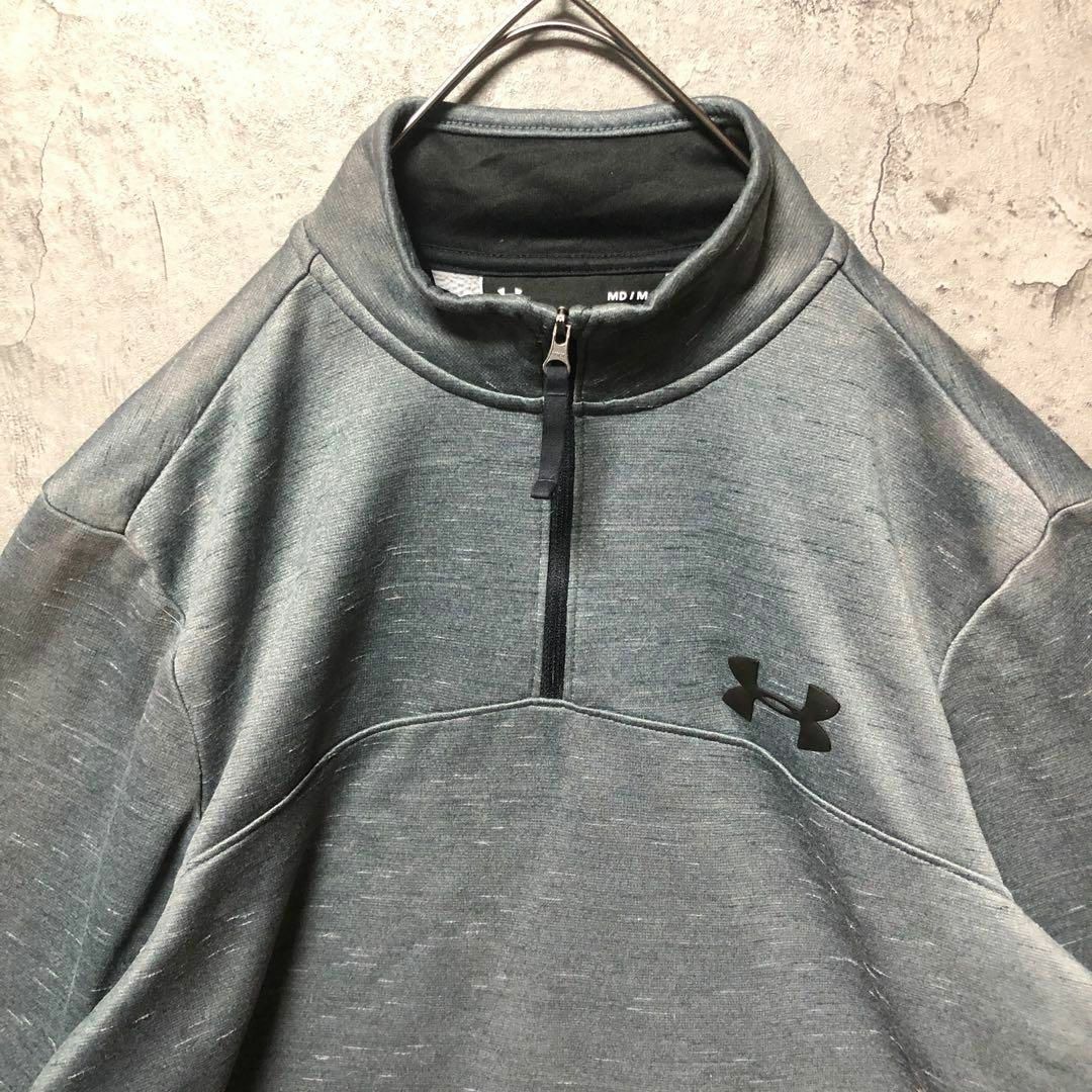 UNDER ARMOUR(アンダーアーマー)の【UNDER ARMOR】Msize ハーフジップ トレーナー US古着 無地 メンズのトップス(スウェット)の商品写真