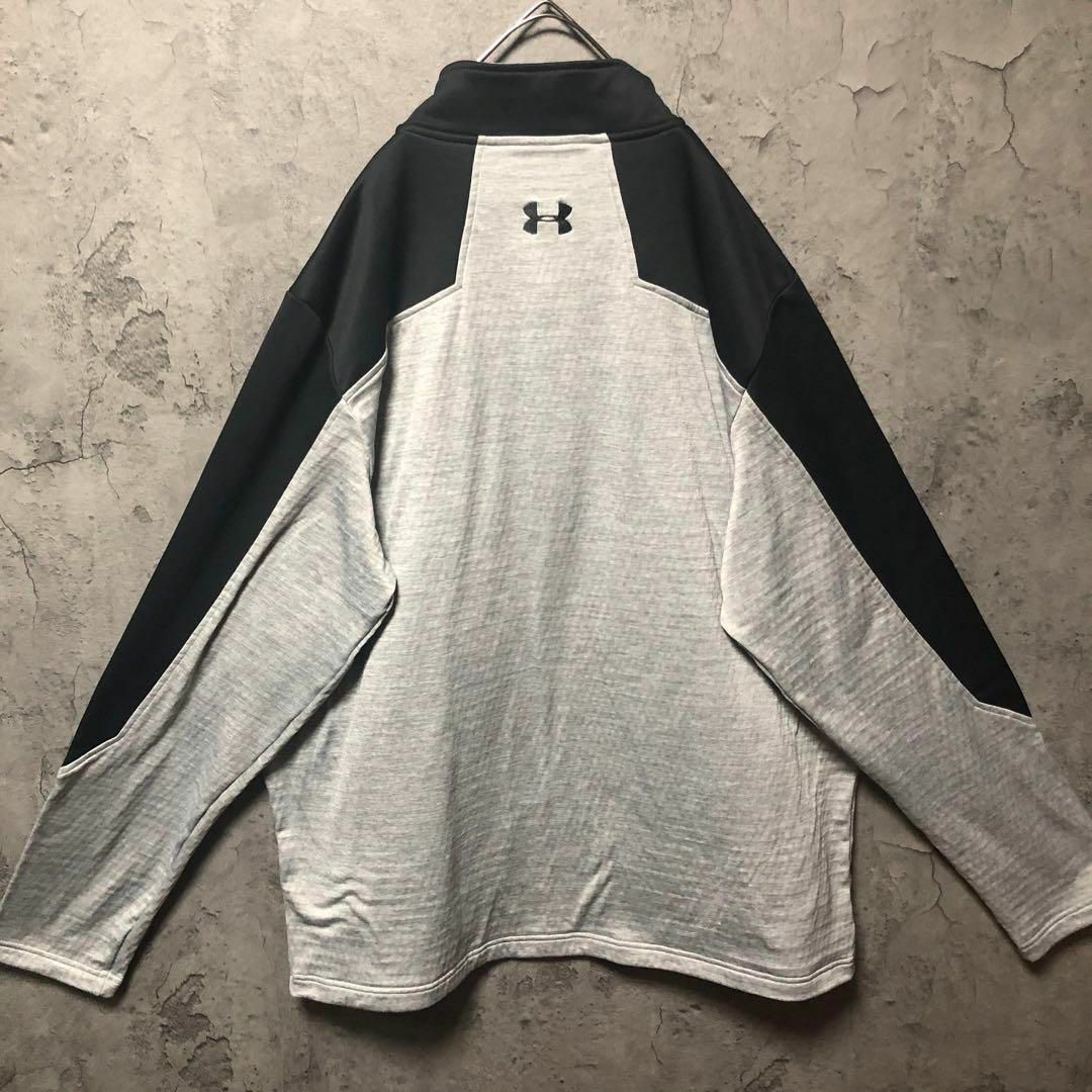 UNDER ARMOUR(アンダーアーマー)の【UNDER ARMOR】2XL ハーフジップ バイカラー フリース US古着 メンズのトップス(スウェット)の商品写真