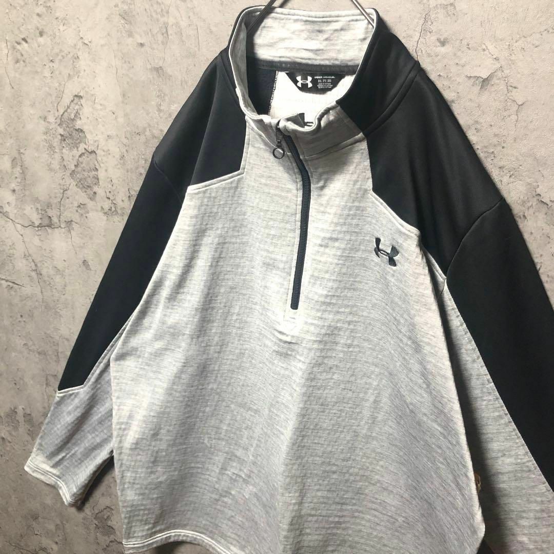 UNDER ARMOUR(アンダーアーマー)の【UNDER ARMOR】2XL ハーフジップ バイカラー フリース US古着 メンズのトップス(スウェット)の商品写真