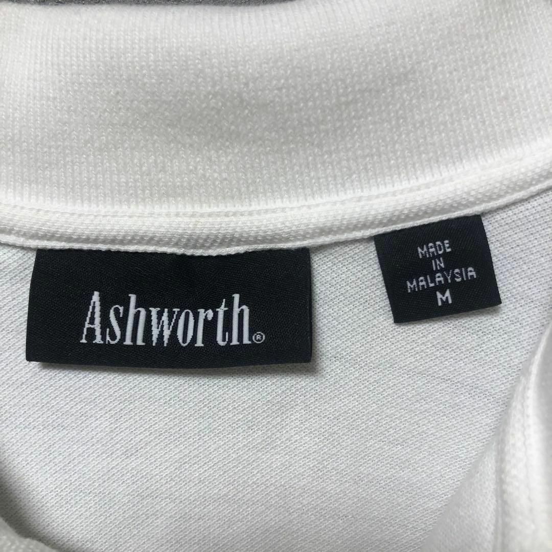 Ashworth(アシュワース)の【Ashworth】Msize ポロシャツ 企業ロゴ ホワイト US古着 輸入 メンズのトップス(ポロシャツ)の商品写真