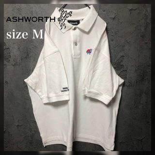 アシュワース(Ashworth)の【Ashworth】Msize ポロシャツ 企業ロゴ ホワイト US古着 輸入(ポロシャツ)