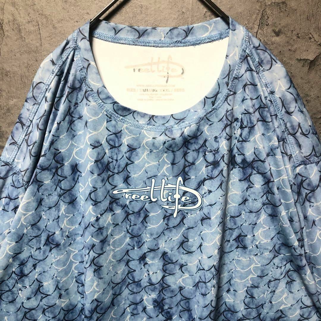 【reel lite】3XL ロングスリーブTEE マリン迷彩 US古着 メンズのトップス(Tシャツ/カットソー(七分/長袖))の商品写真