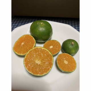 オーガニック青い摘果みかん中身はオレンジ色(フルーツ)
