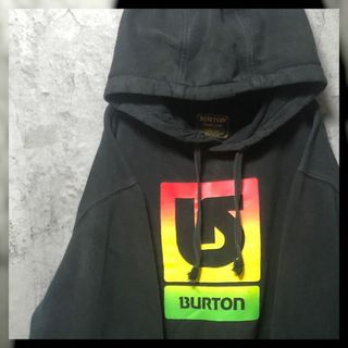 バートン(BURTON)の【BURTON】Msize プルオーバー フーディ US古着 ビッグロゴ(パーカー)