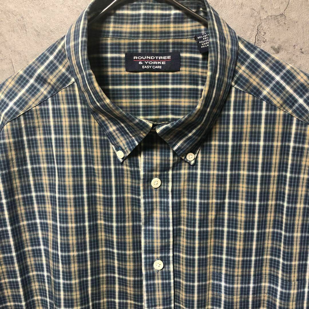 【ROUNDTREE＆YORKE】2XL 半袖シャツ チェック柄 US古着 メンズのトップス(シャツ)の商品写真