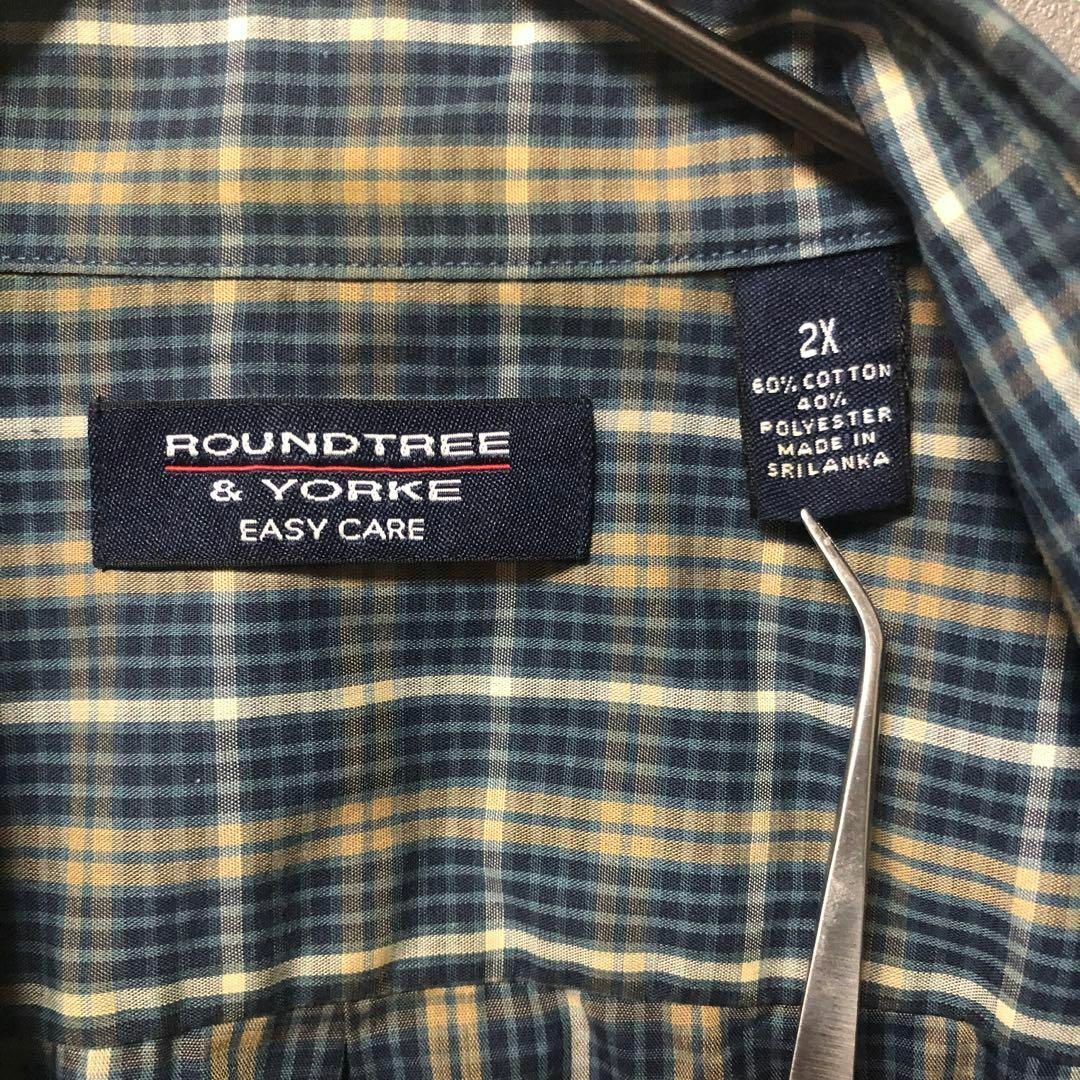 【ROUNDTREE＆YORKE】2XL 半袖シャツ チェック柄 US古着 メンズのトップス(シャツ)の商品写真