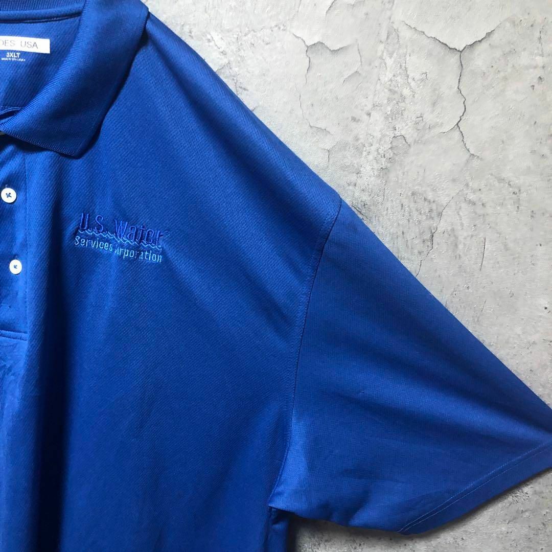 【JOES USA】3XLsize ポロシャツ ゆるだぼ 企業物 US古着 青 メンズのトップス(ポロシャツ)の商品写真