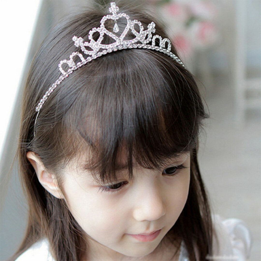 キラキラ プリンセス ティアラ 子供 髪飾り お姫様 女の子 カチューシャ レディースのヘアアクセサリー(ヘアバンド)の商品写真