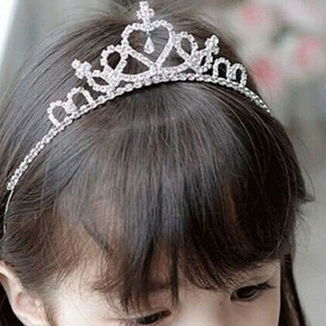 キラキラ プリンセス ティアラ 子供 髪飾り お姫様 女の子 カチューシャ レディースのヘアアクセサリー(ヘアバンド)の商品写真