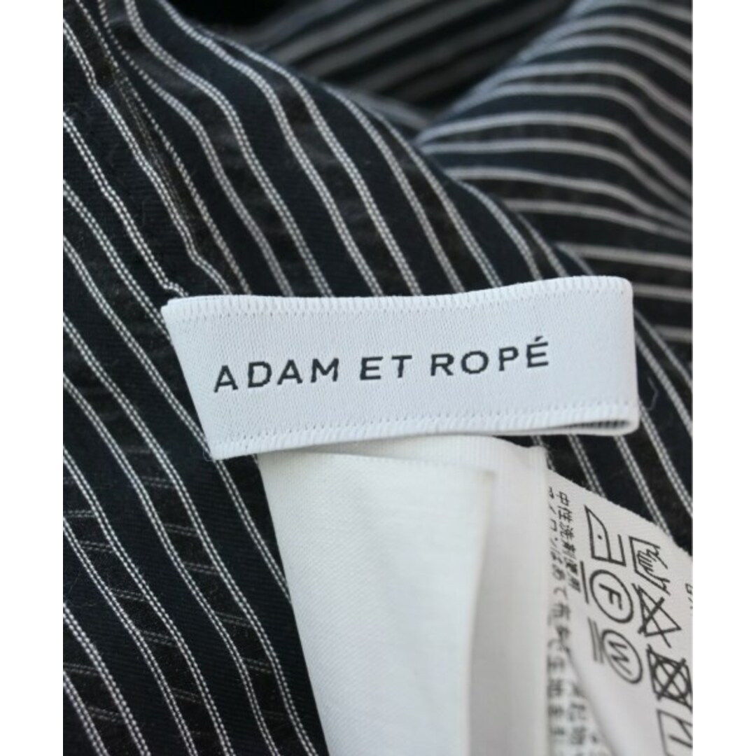 ADAM ET ROPE カジュアルシャツ F (M位) 黒x白(ストライプ)