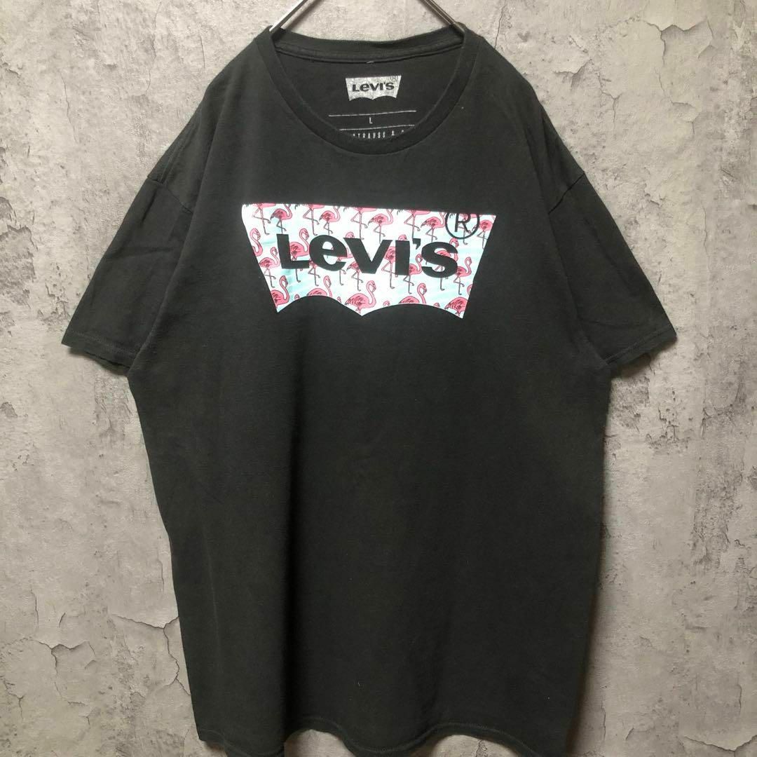 Levi's(リーバイス)の【LEVI'S】Lsize プリントTシャツ ブラック ビッグロゴ US古着 メンズのトップス(Tシャツ/カットソー(半袖/袖なし))の商品写真