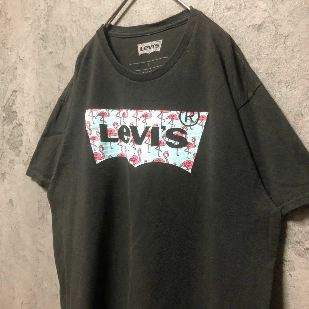 Levi's(リーバイス)の【LEVI'S】Lsize プリントTシャツ ブラック ビッグロゴ US古着 メンズのトップス(Tシャツ/カットソー(半袖/袖なし))の商品写真