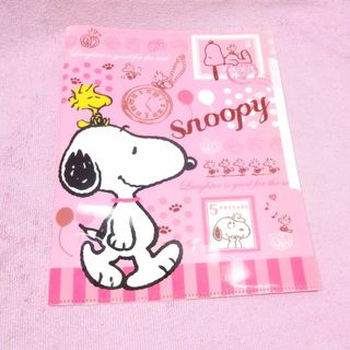 スヌーピー(SNOOPY)の2014年頃◆スヌーピー 5インデックス型クリアファイル ピンク(クリアファイル)