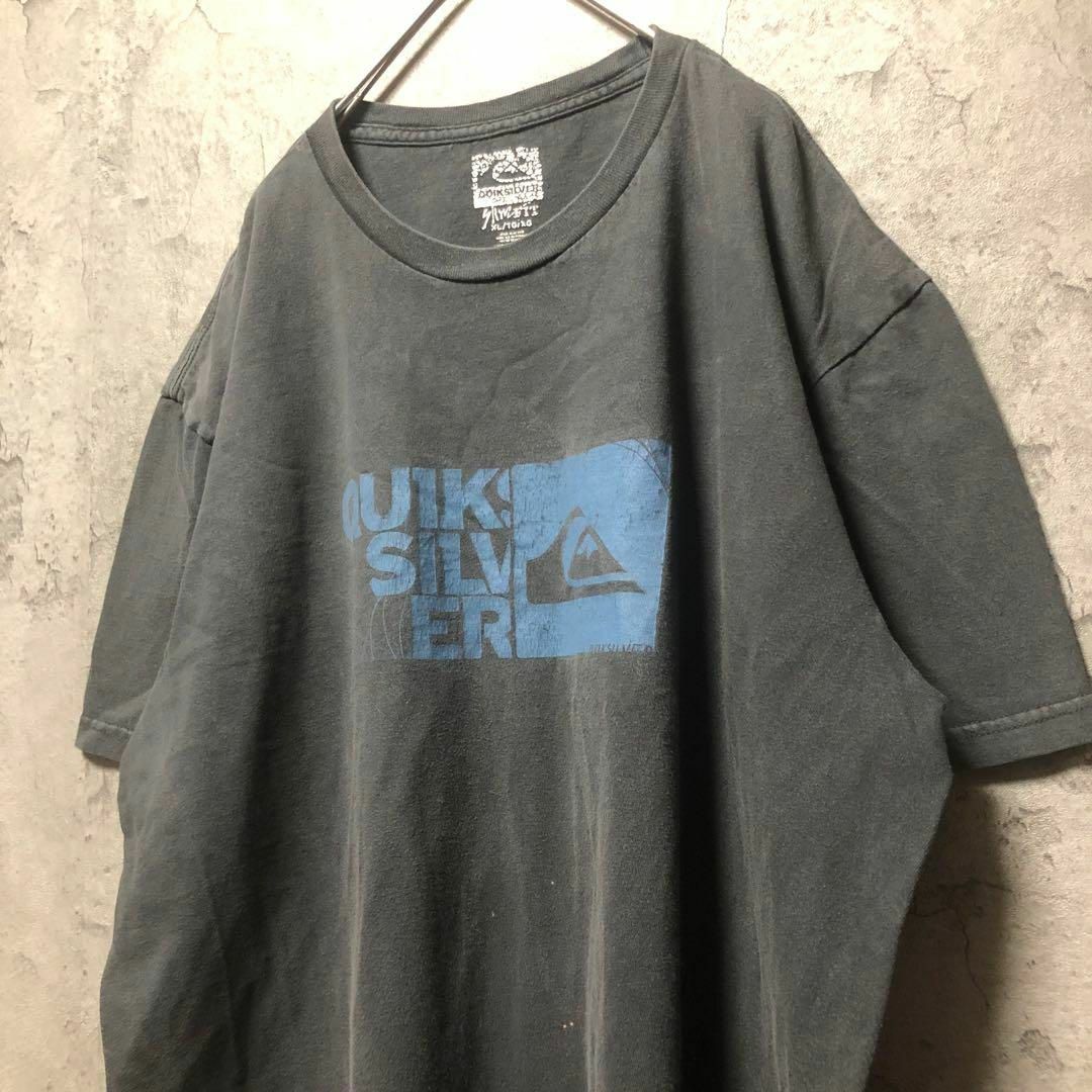 QUIKSILVER(クイックシルバー)の【QUIK SILVER】XLsize ロゴプリントTシャツ ブラック US古着 メンズのトップス(Tシャツ/カットソー(半袖/袖なし))の商品写真