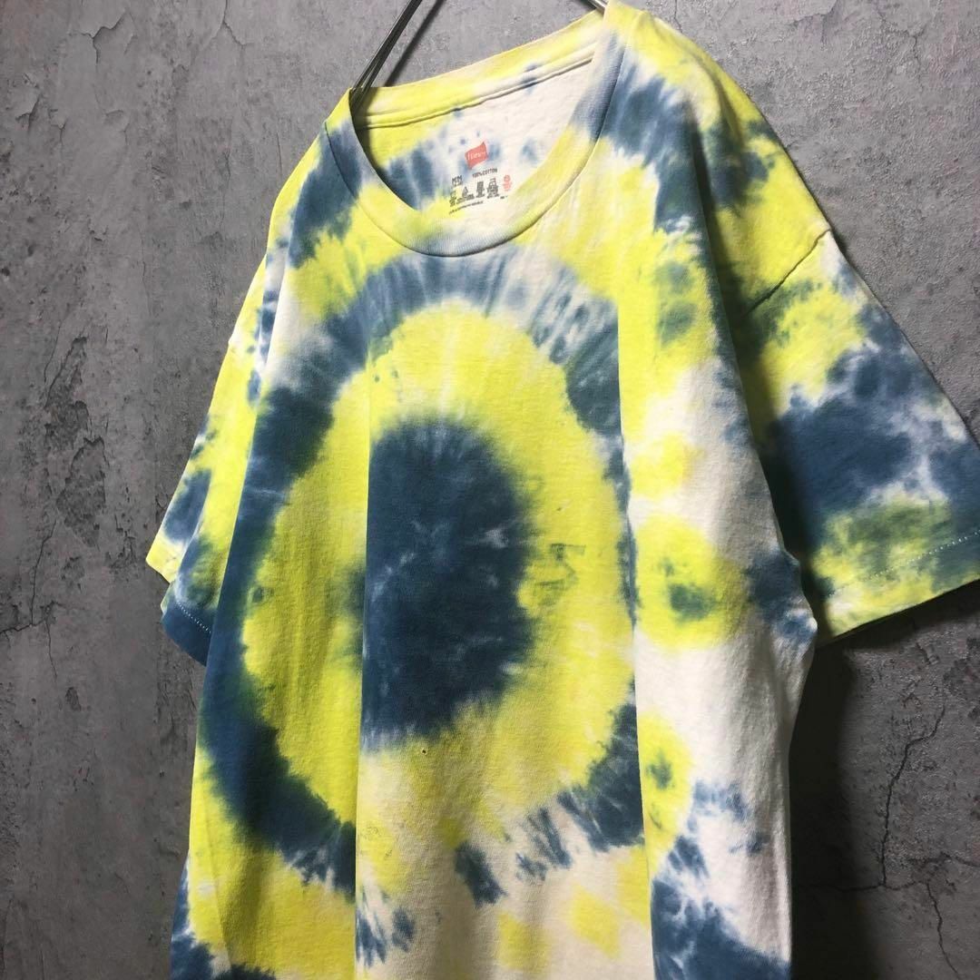 Hanes - 【Hanes】M タイダイ染 総柄Tシャツ シングルステッチ 90s US
